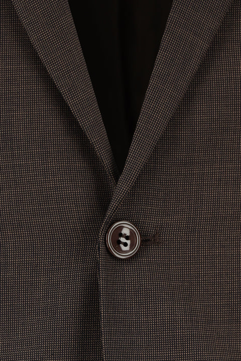 Dark Brown 7 Drop Super Slim Fit Extra Narrow Cut Patterned Suit