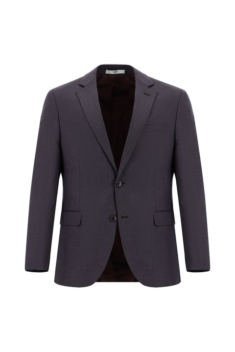 Acı Kahve 7 Drop Slim Fit Dar Kesim Desenli Takım Elbise