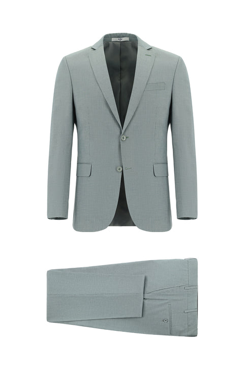 Sage Green 6 Drop Regular Fit Standard Cut Patterned Suit