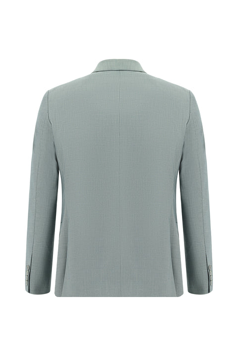 Sage Green 6 Drop Regular Fit Standard Cut Patterned Suit