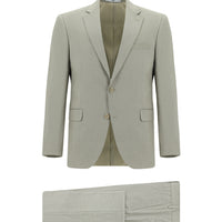 Yağ Yeşili-Olive 7 Drop Slim Fit Dar Kesim Desenli Takım Elbise