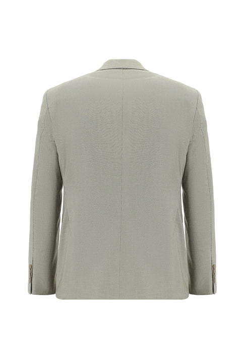 Olive Green 6 Drop Regular Fit Patterned Suit