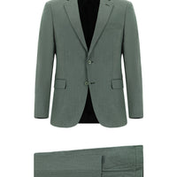 Dark Green 7 Drop Slim Fit Patterned Suit