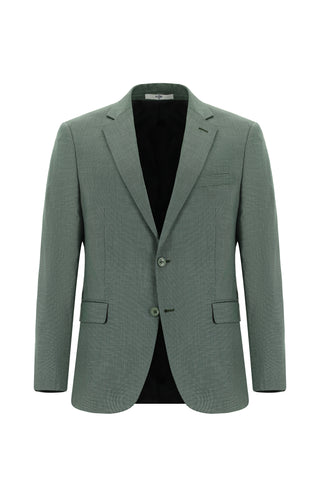  Koyu Yeşil 7 Drop Slim Fit Dar Kesim Desenli Takım Elbise
