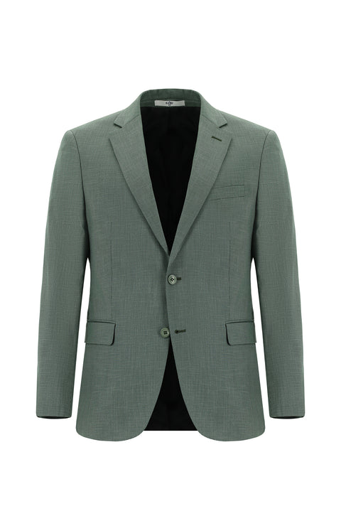 Dark Green 7 Drop Slim Fit Patterned Suit