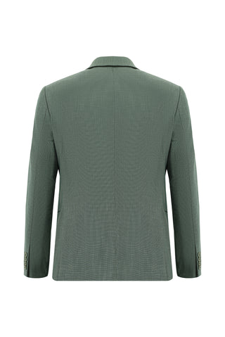  Koyu Yeşil 7 Drop Slim Fit Dar Kesim Desenli Takım Elbise