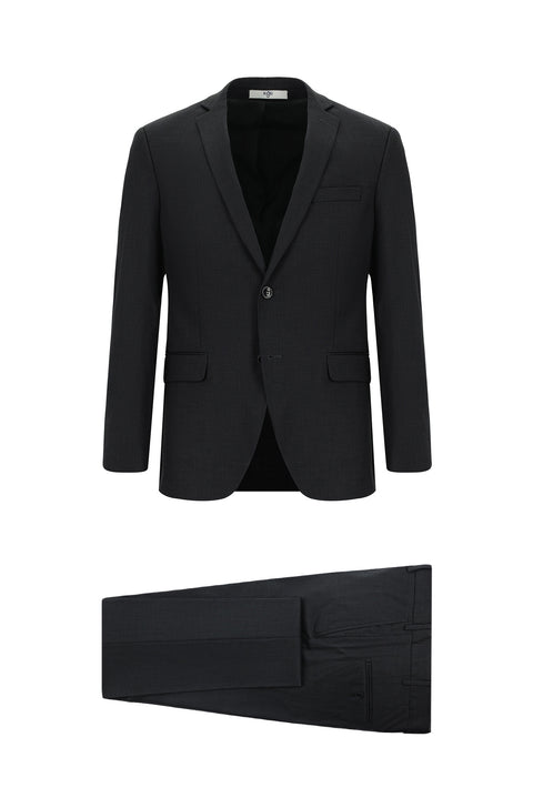 Dark Anthracite 7 Drop Super Slim Fit Extra Narrow Cut Patterned Suit