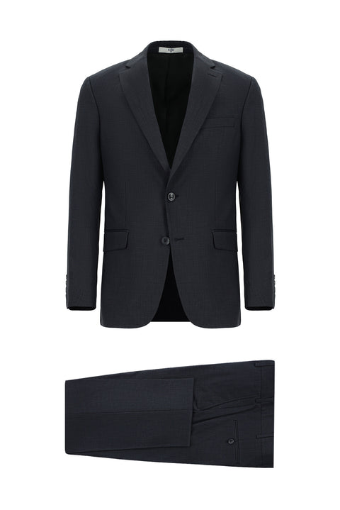 Medium Anthracite 6 Drop Regular Fit Standard Cut Patterned Suit