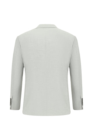  Açık Gri 7 Drop Slim Fit Dar Kesim Desenli Takım Elbise