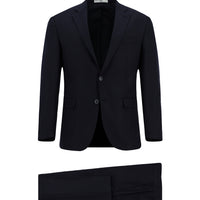 Dark Navy 7 Drop Slim Fit Patterned Suit