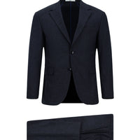 Medium Navy 7 Drop Slim Fit Patterned Suit
