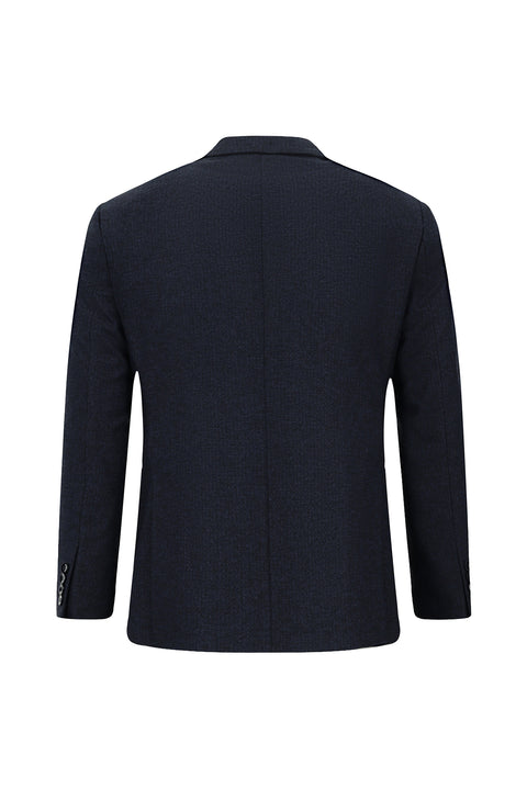 Medium Navy 7 Drop Slim Fit Patterned Suit