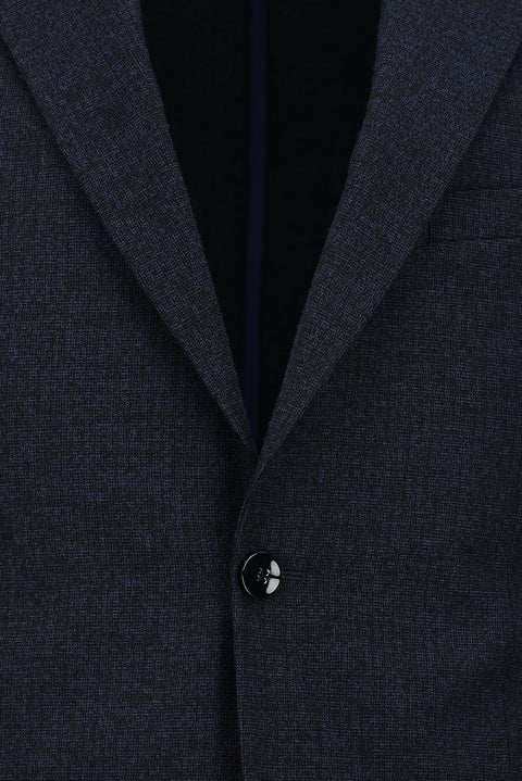 Medium Navy 7 Drop Slim Fit Patterned Suit
