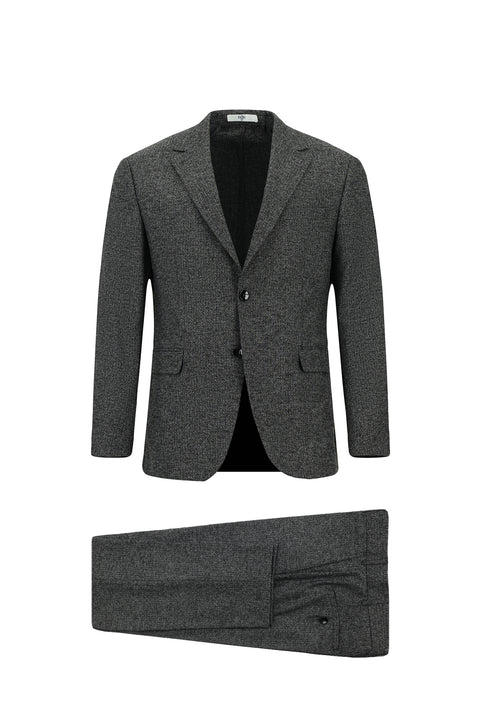 Light Anthracite 7 Drop Slim Fit Patterned Suit