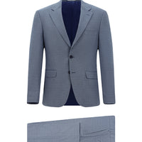 Dark Blue 4-Drop Relaxed Fit Patterned Suit