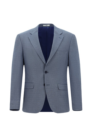  Koyu Mavi  4 Drop Relaxed Fit Rahat Kesim Desenli Takım Elbise