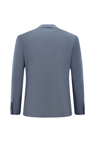  Koyu Mavi  4 Drop Relaxed Fit Rahat Kesim Desenli Takım Elbise