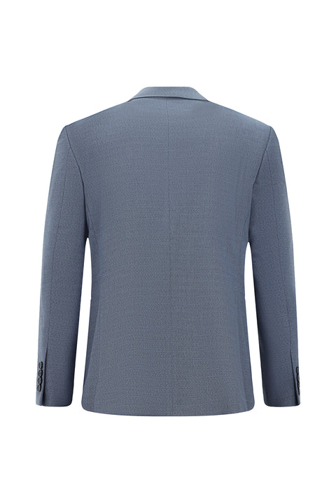 Dark Blue 4-Drop Relaxed Fit Patterned Suit