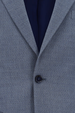  Koyu Mavi  4 Drop Relaxed Fit Rahat Kesim Desenli Takım Elbise