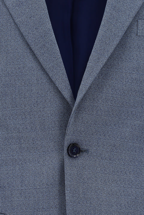 Dark Blue 4-Drop Relaxed Fit Patterned Suit