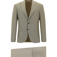 Medium Mink 4 Drop Relaxed Fit Patterned Suit