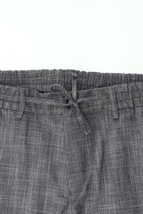 Koyu Lacivert 7 Drop Super Slim Fit Eksra Dar Kesim Desenli Beli Lastikli İpli Takım Elbise