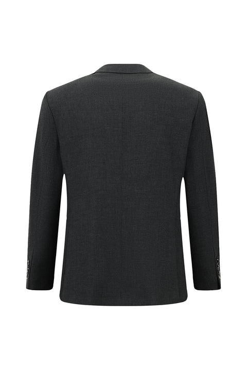 Black 4-Drop Relaxed Fit Patterned Suit