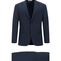 Medium Navy 4-Drop Relaxed Fit Patterned Suit