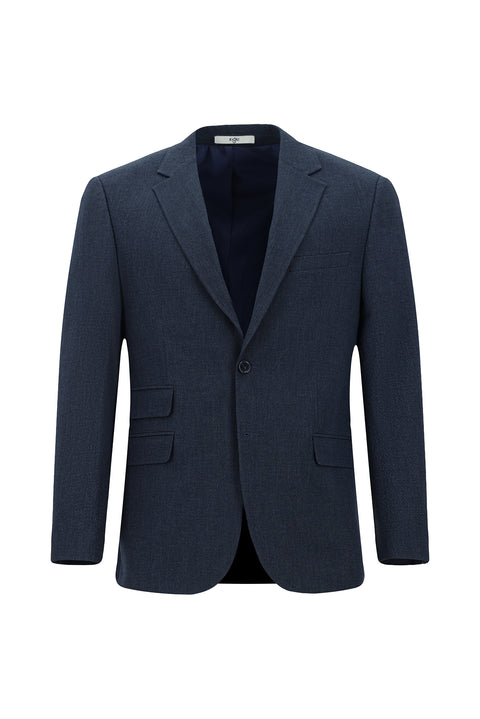 Medium Navy 4-Drop Relaxed Fit Patterned Suit