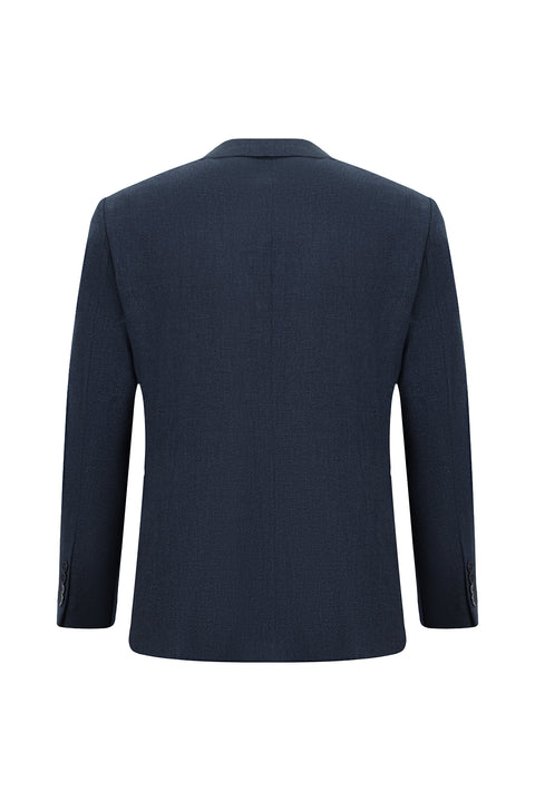 Medium Navy 4-Drop Relaxed Fit Patterned Suit