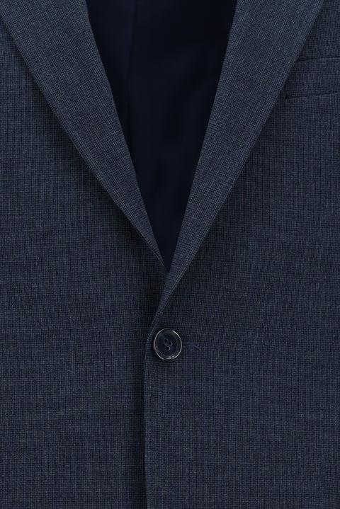 Medium Navy 4-Drop Relaxed Fit Patterned Suit