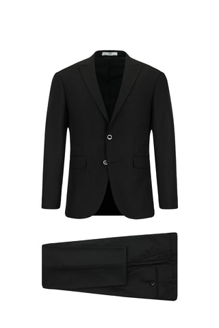  Siyah 7 Drop Super Slim Fit Eksra Dar Kesim Takım Elbise