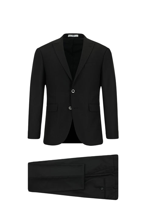 Siyah 7 Drop Super Slim Fit Eksra Dar Kesim Takım Elbise