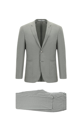  Orta Gri 7 Drop Super Slim Fit Eksra Dar Kesim Desenli Beli Lastikli İpli Spor Takım Elbise