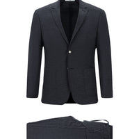 Dark Navy 7 Drop Super Slim Fit Extra Narrow Cut Patterned Elastic Waist Drawstring Sport Suit