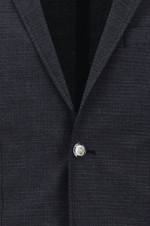 Dark Navy 7 Drop Super Slim Fit Extra Narrow Cut Patterned Elastic Waist Drawstring Sport Suit