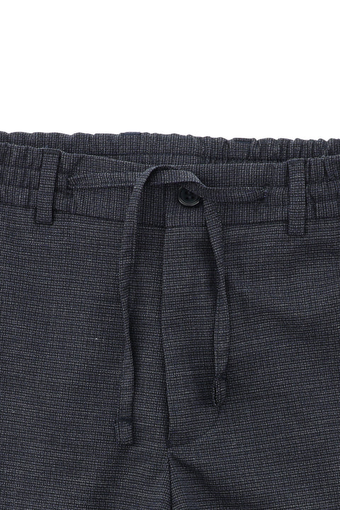 Dark Navy 7 Drop Super Slim Fit Extra Narrow Cut Patterned Elastic Waist Drawstring Sport Suit