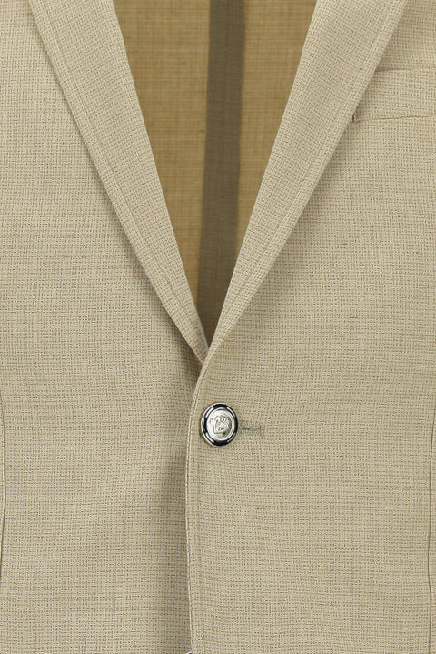 Light Beige 7 Drop Super Slim Fit Extra Narrow Cut Patterned Elastic Waist Drawstring Sport Suit