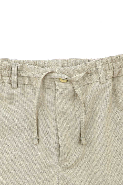 Light Beige 7 Drop Super Slim Fit Extra Narrow Cut Patterned Elastic Waist Drawstring Sport Suit