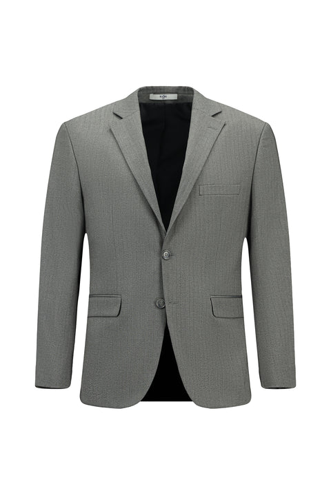 Dark Gray 4-Drop Relaxed Fit Lycra Patterned Suit