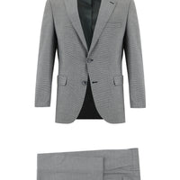 Medium Grey 7 Drop Slim Fit Patterned Suit