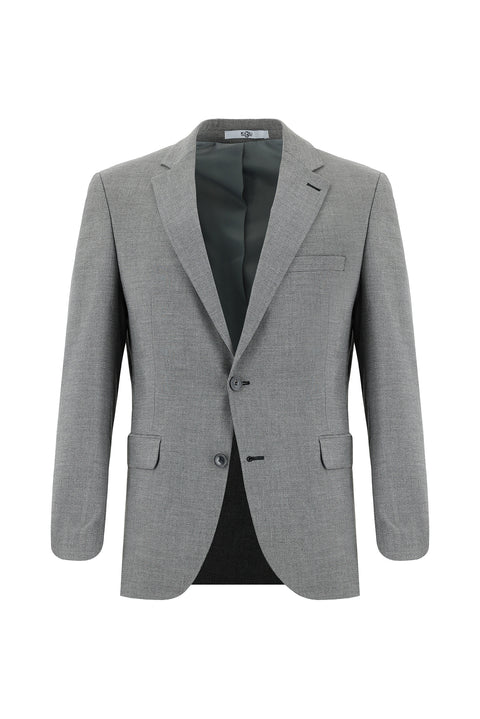 Medium Grey 7 Drop Slim Fit Patterned Suit