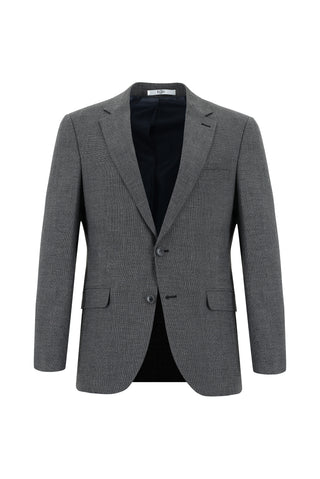  Koyu Antrasit 7 Drop Slim Fit Dar Kesim Desenli Takım Elbise