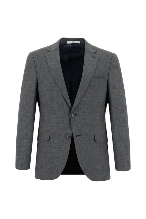 Dark Anthracite 7 Drop Slim Fit Patterned Suit