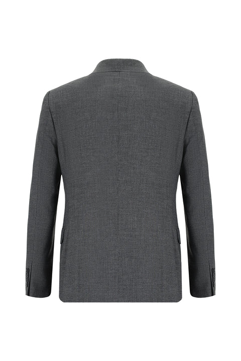 Dark Anthracite 7 Drop Slim Fit Patterned Suit