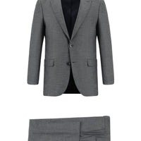 Açık Füme 7 Drop Slim Fit Dar Kesim Desenli Takım Elbise