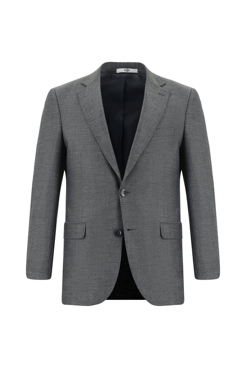 Açık Füme 7 Drop Slim Fit Dar Kesim Desenli Takım Elbise