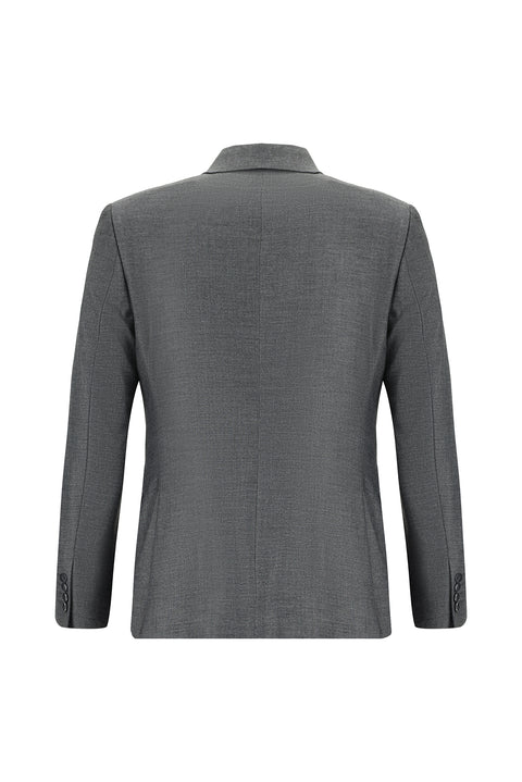 Açık Füme 7 Drop Slim Fit Dar Kesim Desenli Takım Elbise