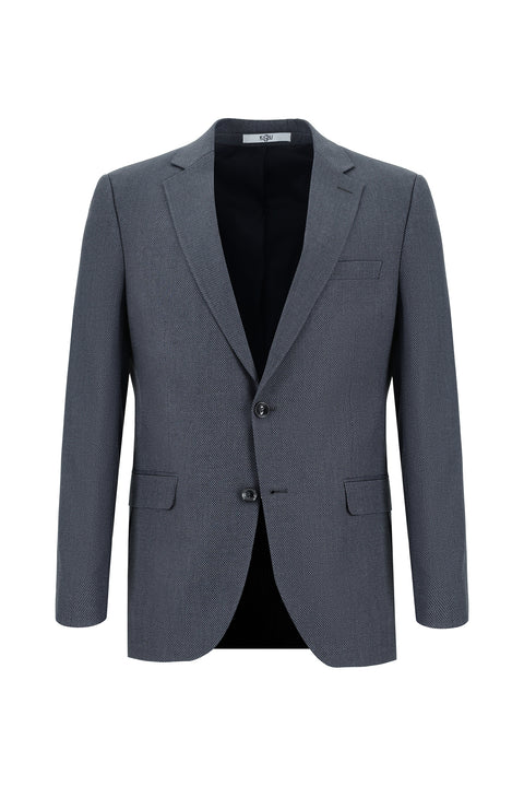 Dark Gray 7 Drop Slim Fit Patterned Suit