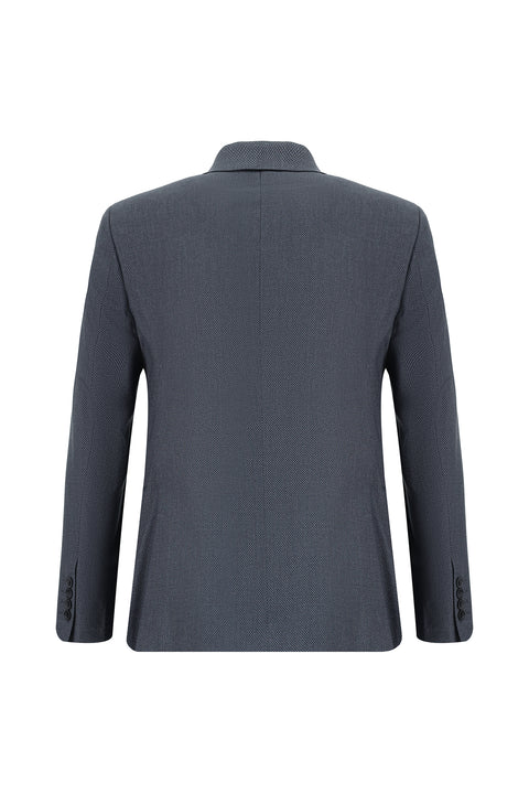 Dark Gray 7 Drop Slim Fit Patterned Suit